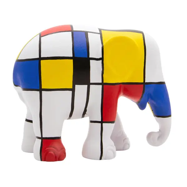 Elephant Statue Hommagetomondriaan 10cm