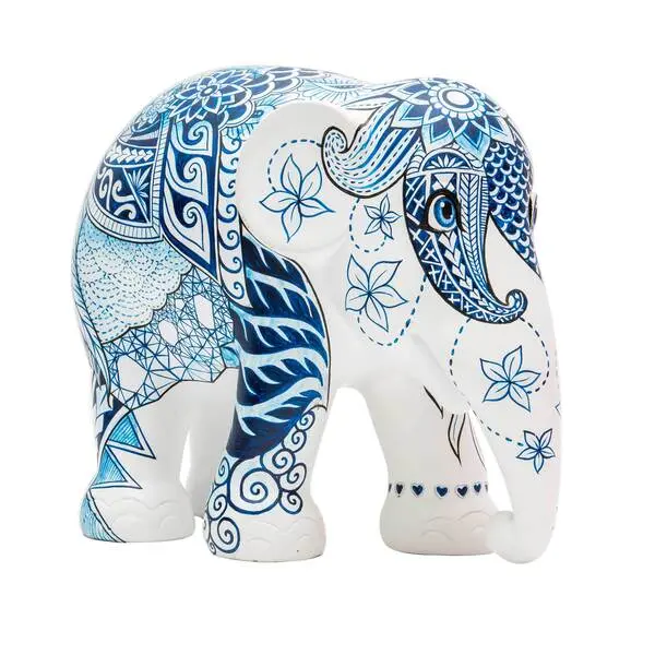 Elephant Statue Ornament Ele Indigo Tattoo 30Cm Image