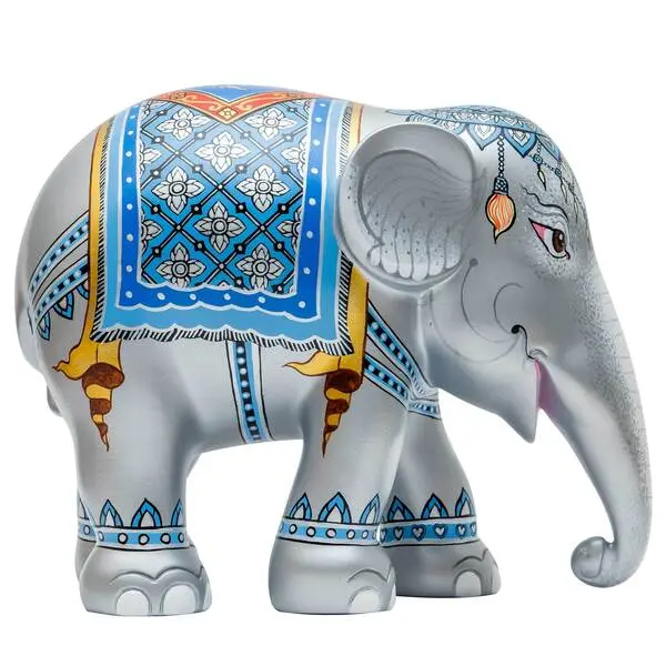 Elephant Statue Royal Elephant Silver 20 cm