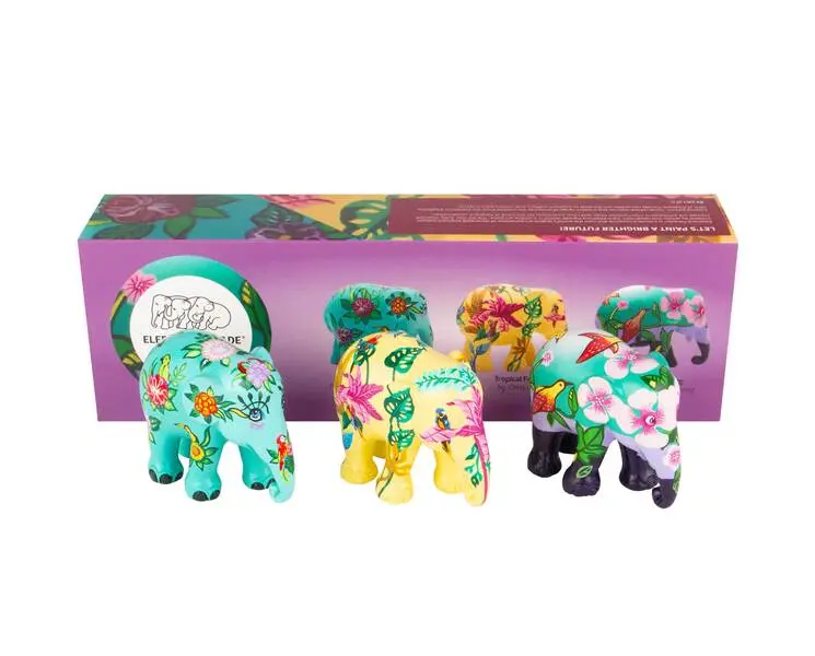 Pack of 3 - Elephant Statue Tropic Time 3x7 (7cm)