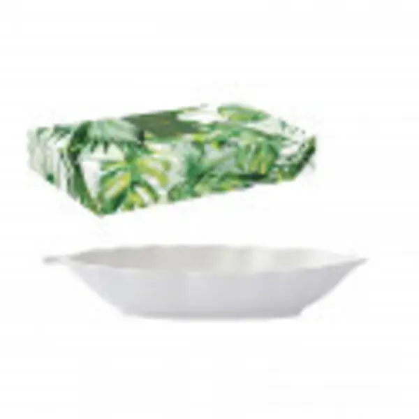 Porcelain bowl 26x11,5 cm tropical leaf shape 