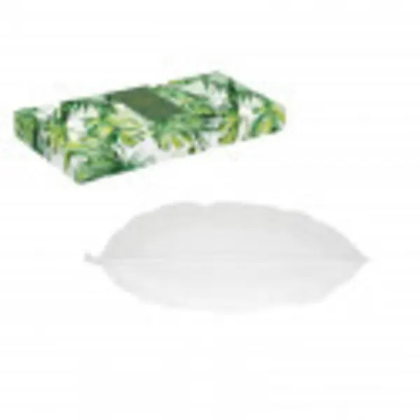 Porc.Serving platter 39x16 cm tropical leaf shape 