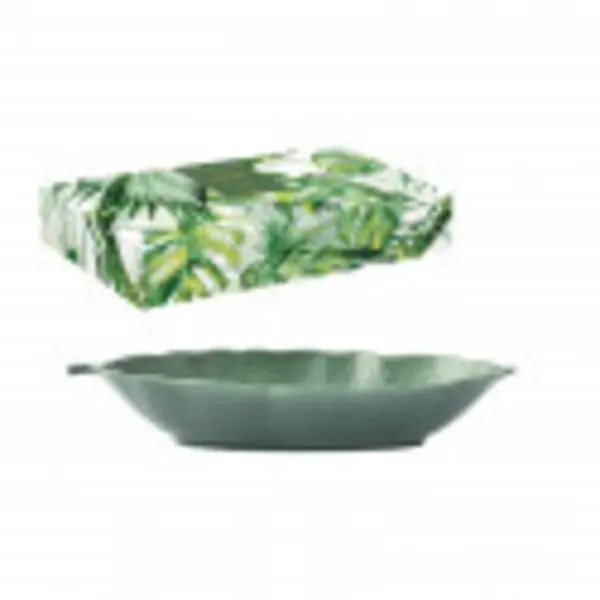 Porcelain bowl 26x11,5 cm tropical leaf shape 