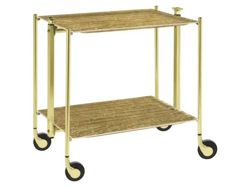 TROLLEY 2 LEVELS GOLD FINISH OLD GOLD