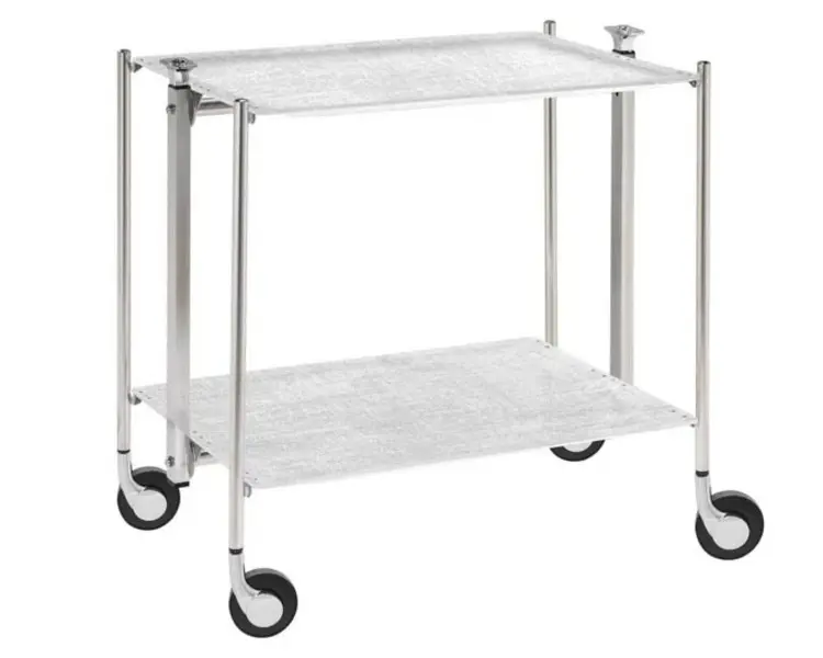 TROLLEY 2 LEVELS SILVER FINISH WHITE Image