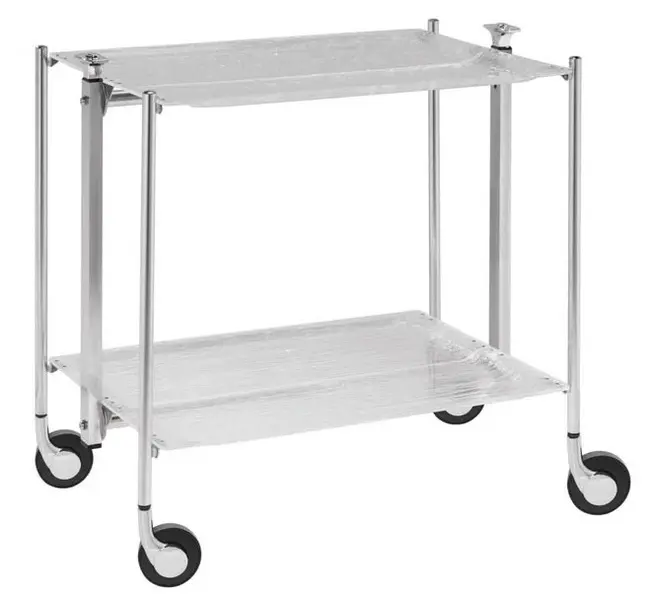 TROLLEY 2 LEVELS SILVER FINISH FROSTY