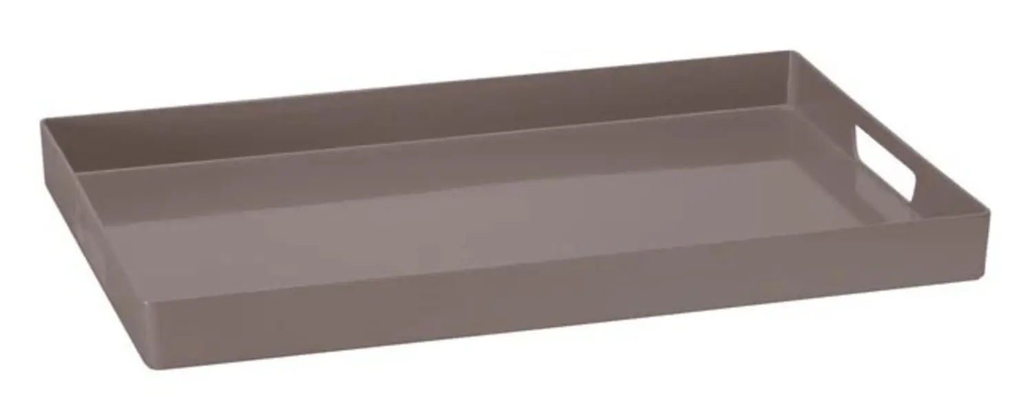 TRAY  WITH CORNERS   52X35 CM BROWN - mélamine