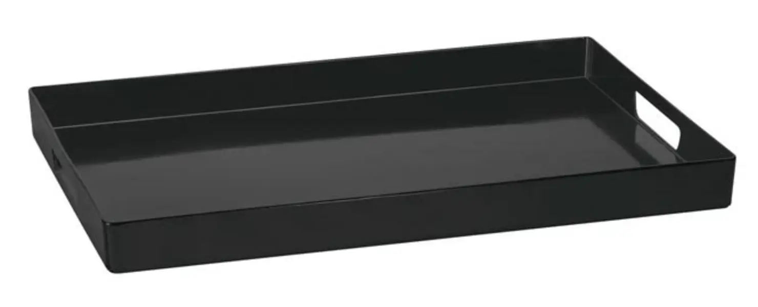 TRAY  WITH CORNERS  52X35CM  BLACK - mélamine