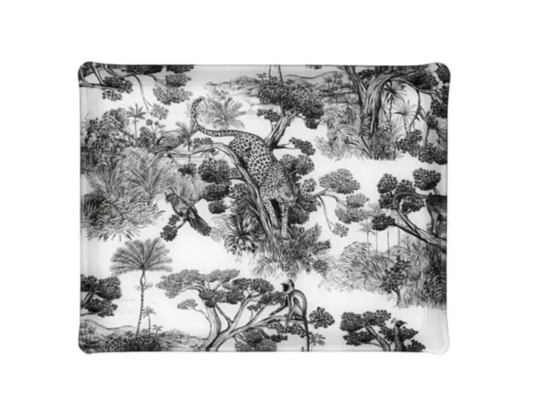 ACRYLIC TRAY 37x28CM ANIMALIA BLACK