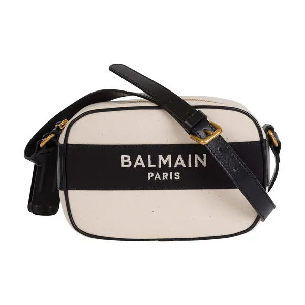 Two-Tone Canvas and Leather Camera Bag