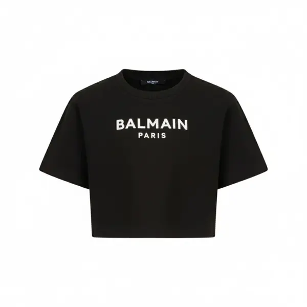 Cropped Cotton Short Sleeve T-shirt