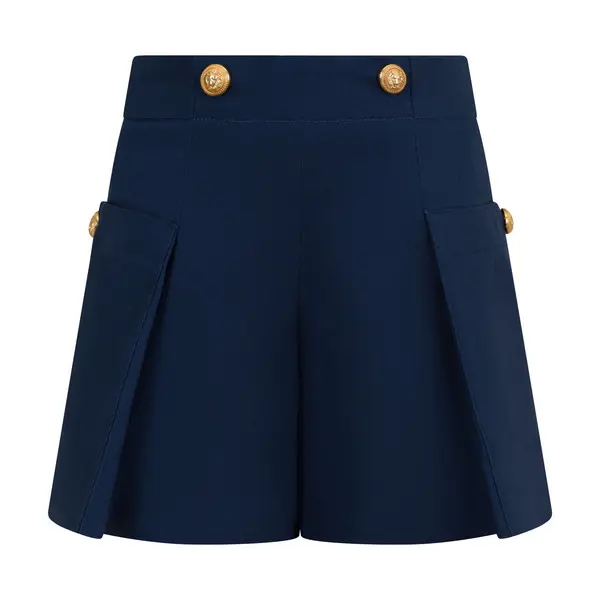 Balmain Paris Kids Navy Cotton Tailored Shorts