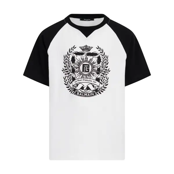Two-Tone Crest Graphic T-Shirt