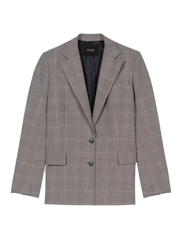 Checked Suit Jacket Image