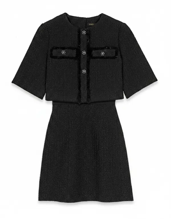 2-In-1 Shiny Tweed Dress