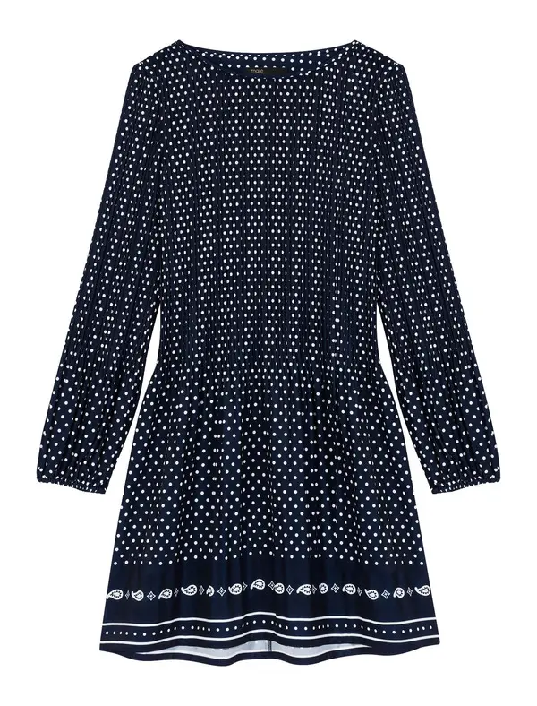 Patterned Pleated Dress