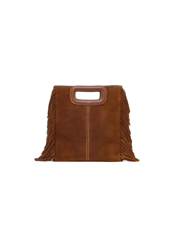 Topstitched Suede M Crossbody Bag