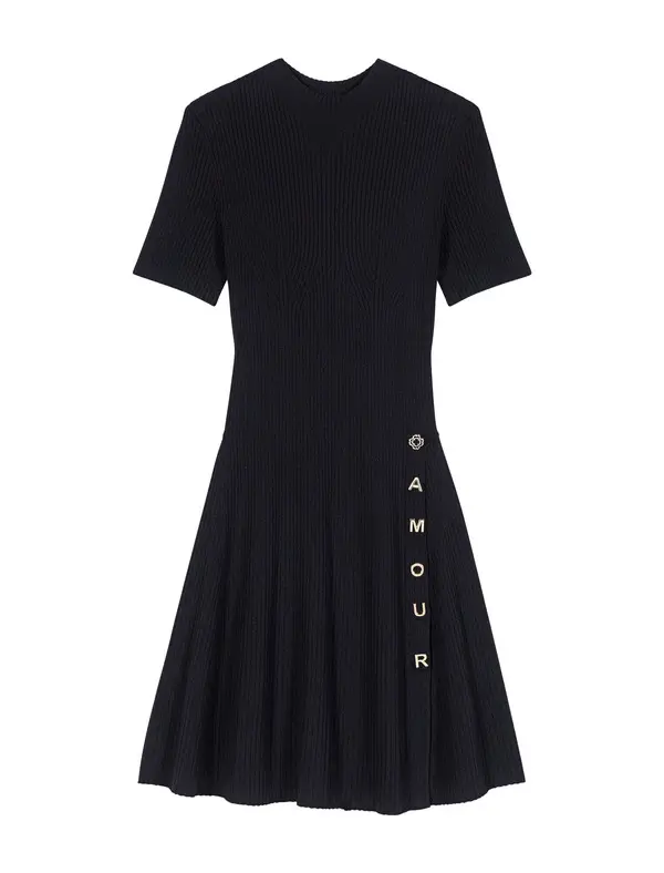Short Knit Button Dress
