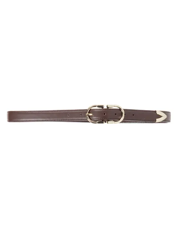 Double-Buckle Leather Belt Image