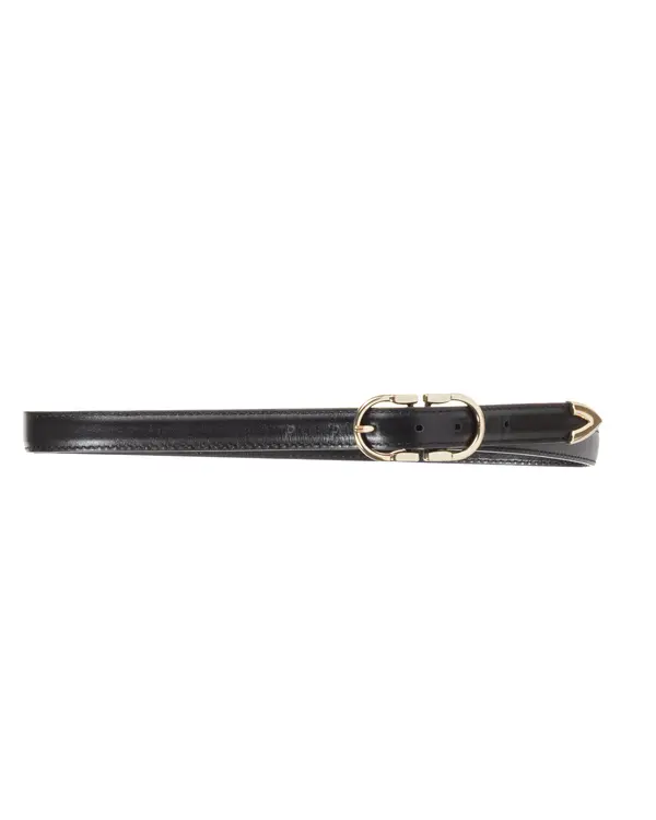 Double-Buckle Leather Belt