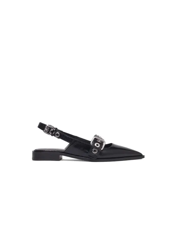 Flat Leather Strap Slingbacks Ballerinas Image