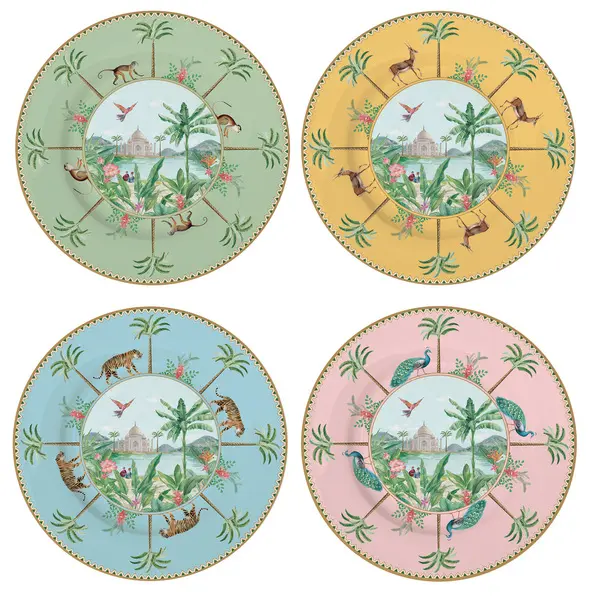 Set 4 Porcelain Dessert Plates Ø 19 Cm 