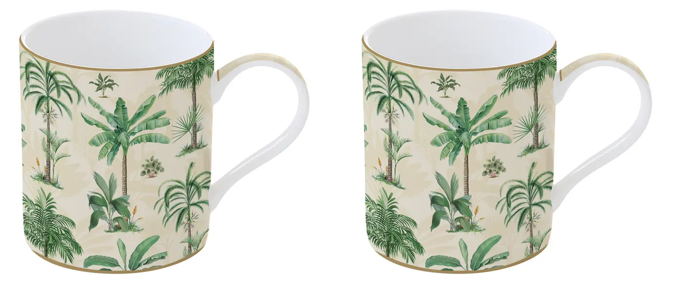 Set 2 High Quality Fine China Mugs 350 Ml Image