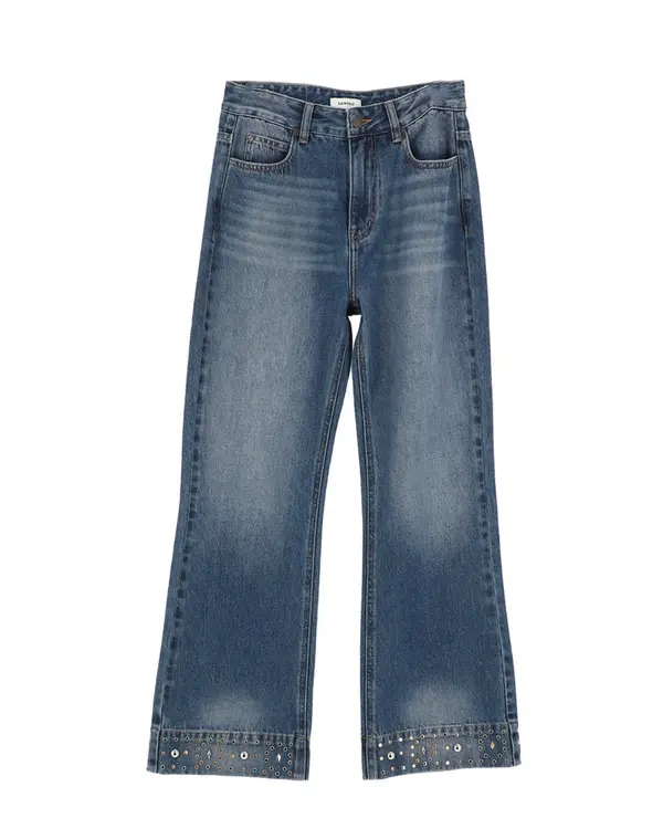 Rhinestone Straight-leg jeans