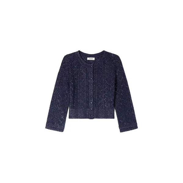 Strass Knit Cropped Cardigan