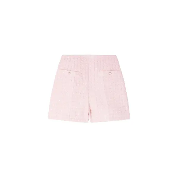 Sequin Check Tweed Shorts Image