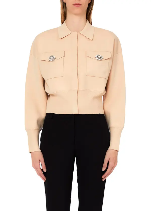 Knit Jacket with Bejewelled Buttons Image