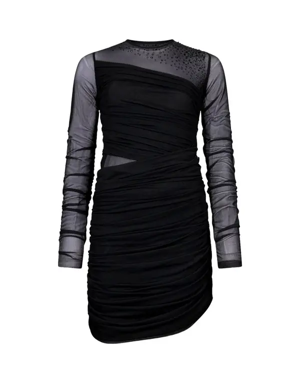 Tulle Dress with Jewel Embroidery