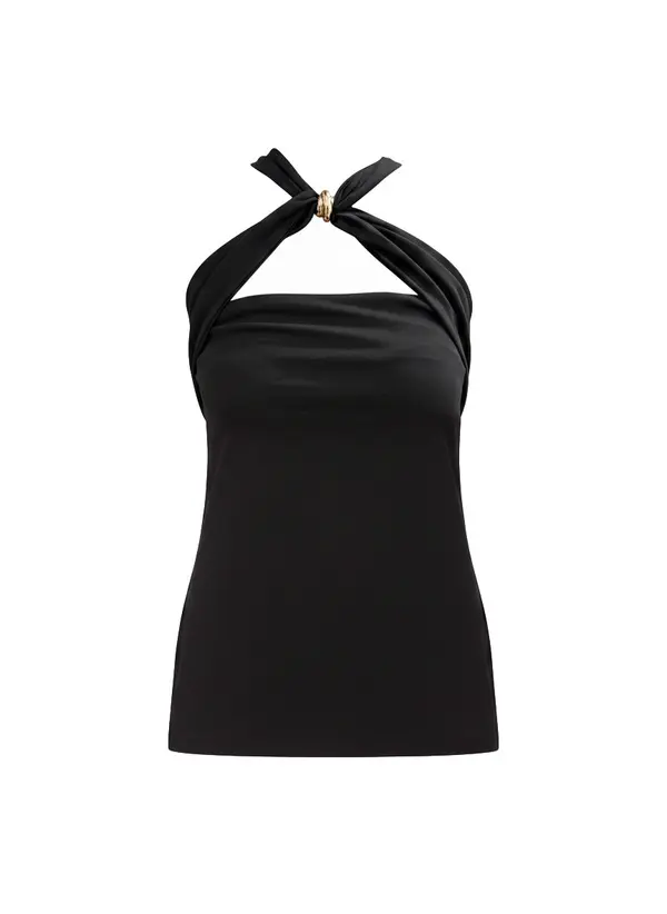 Halter Neckline Top with Ring Detail