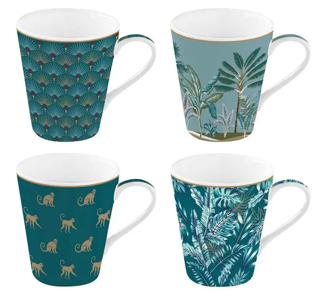 Set 4 Porcelain Mugs 300 Ml R0128#Jung Image