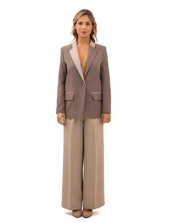 Tailored Blazer with Contrasting Lapels