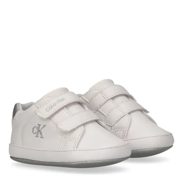Grey Logo Soft Velcro Sneakers for Babies