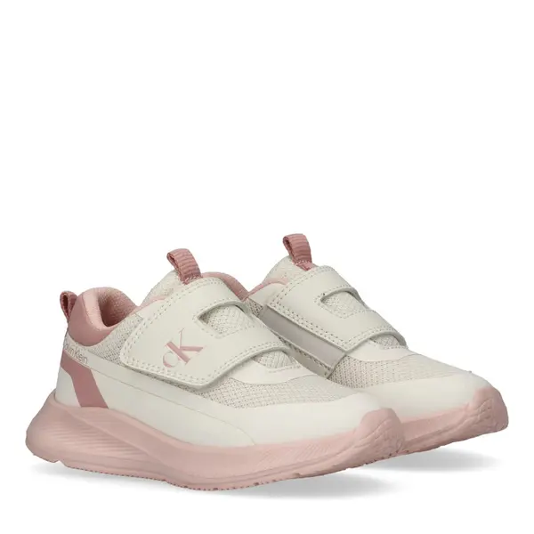 Kids Girls Low-Top Mesh Running Sneakers in Bright White