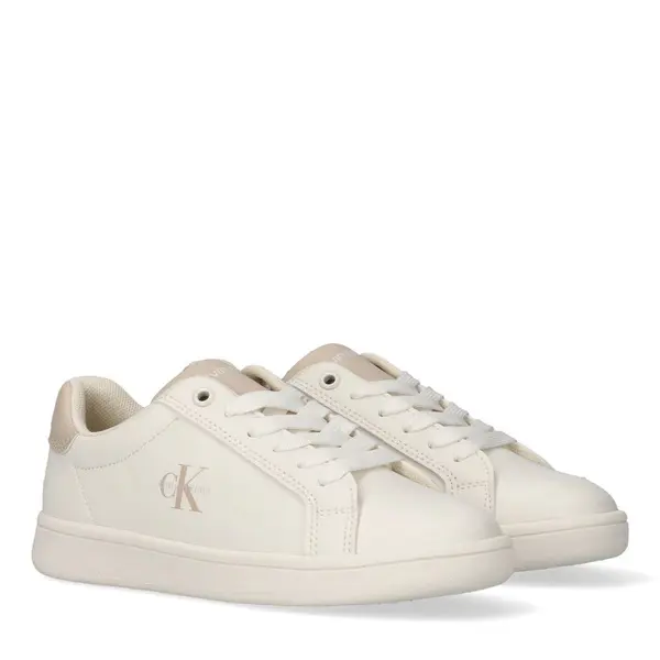 Low-Top White Sneakers with Rose Gold Logo
