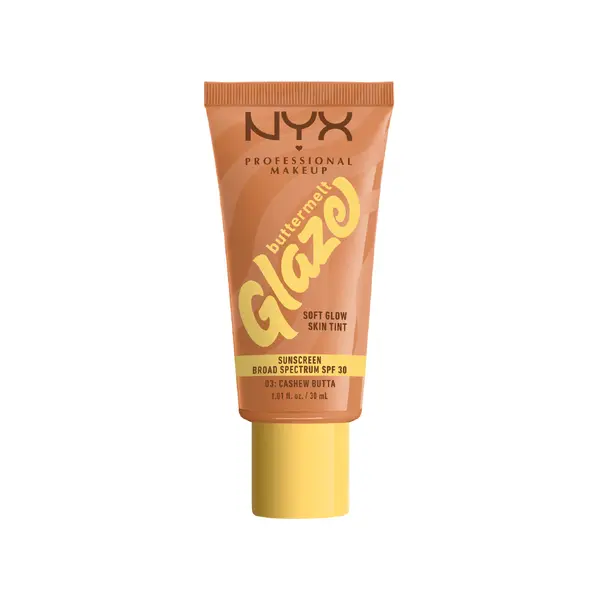 Nyx Professional Makeup Buttermelt Glaze Soft Glow Skin Tint + SPF/FPS 30, Foundation, 12h Wear
