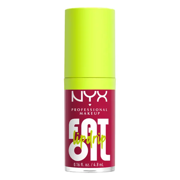 Nyx Professional Makeup Fat Oil Lip Drip, Moisturizing, Shiny, Vegan Tinted Lip Gloss, Non-Sticky Finish, 12H Hydration, Squalane, Raspberry and Cloudberry Oils
