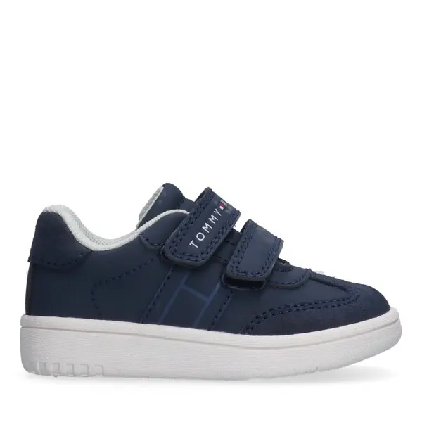 Low Cut Leather & Suede Velcro Sneakers