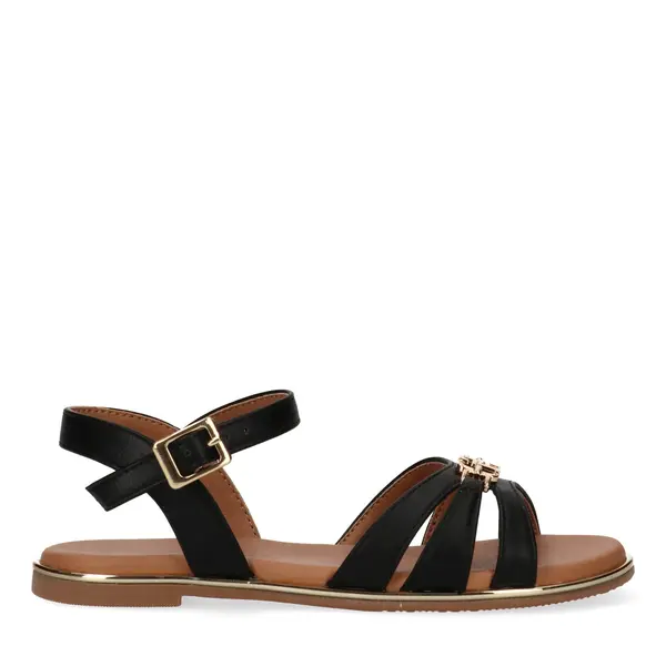 Flat Sandals With Gold Buckle