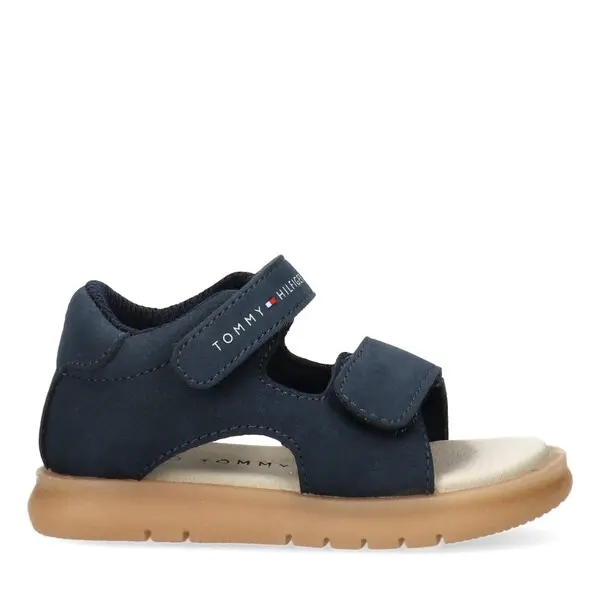 Sandals With Velcro Straps And Tan Sole