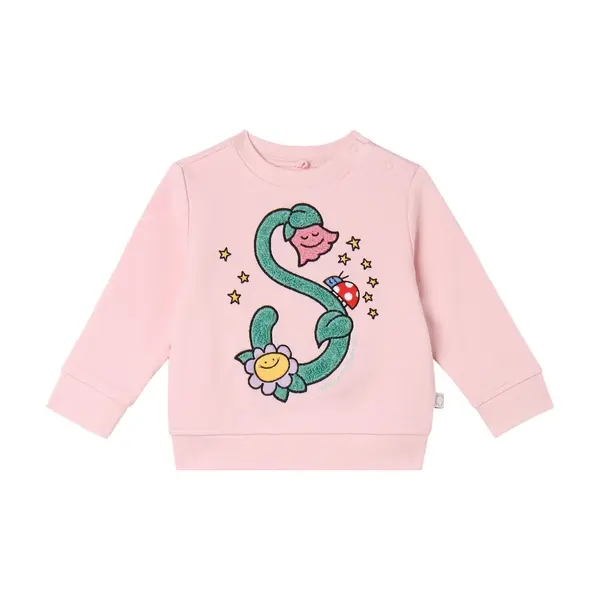 Long Sleeve Sweatshirt with Floral "S" Graphic