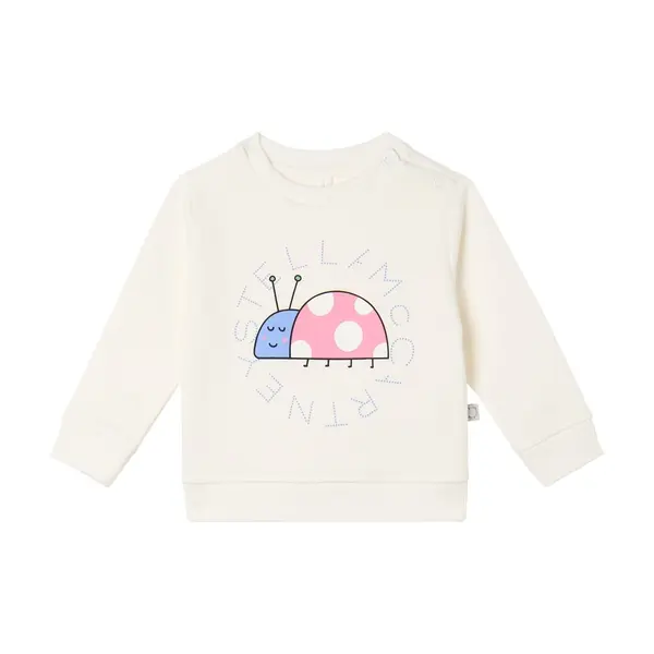 Sweatshirt with Circular Logo and Ladybug Graphic
