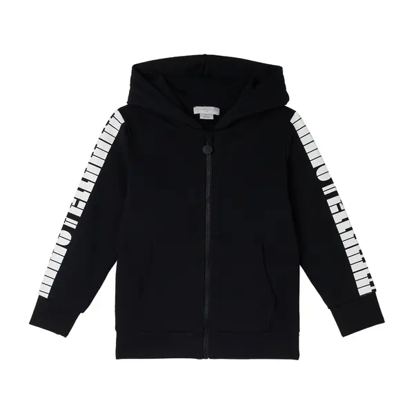 Full-Zip Hoodie with Piano Key Sleeve Graphics