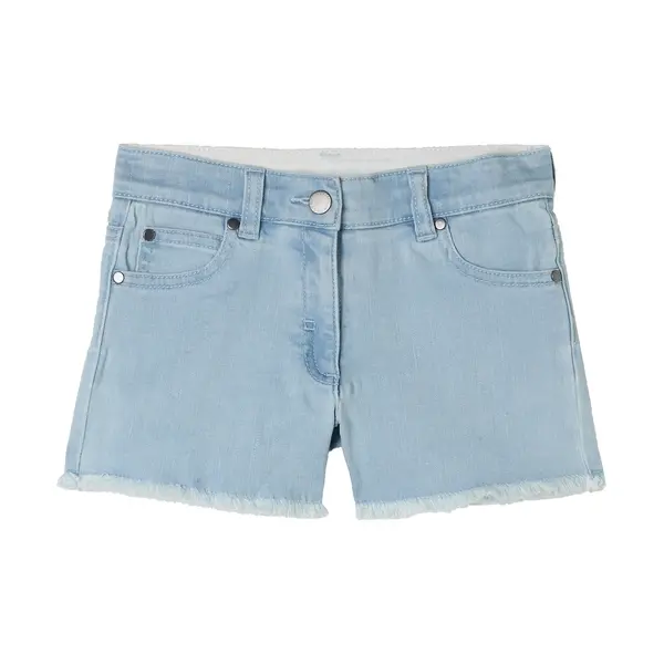 Denim Shorts with Crochet Granny Square Patches