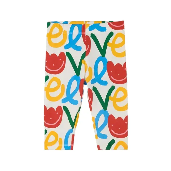 Printed Cotton Leggings with Love Motif
