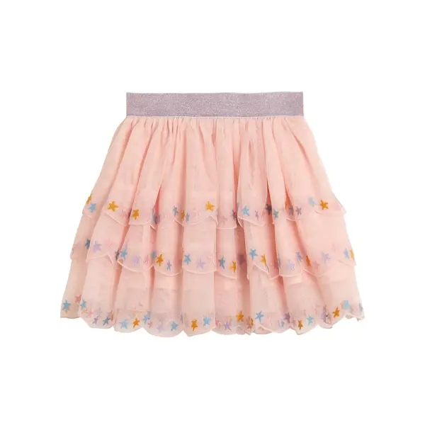 Multi-Colored Pastel Print Flared Skirt