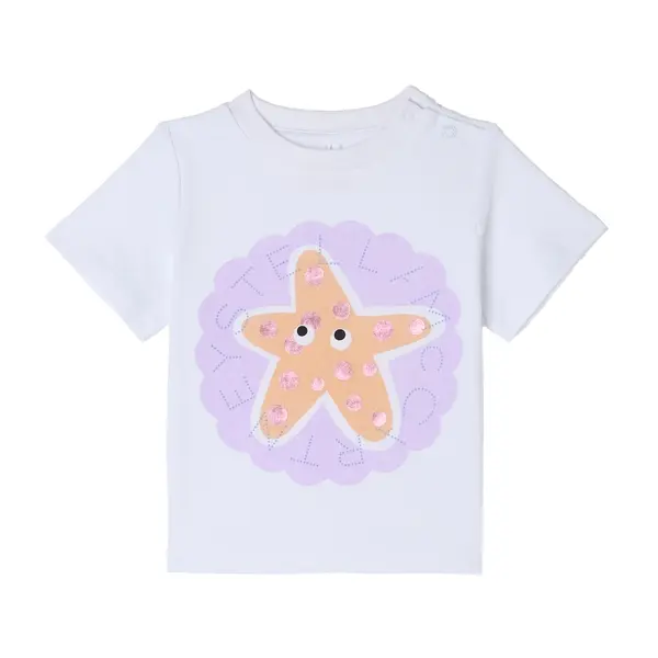 Kids Baby Girl "Sea Star" Graphic Cotton Short Sleeve T-Shirt